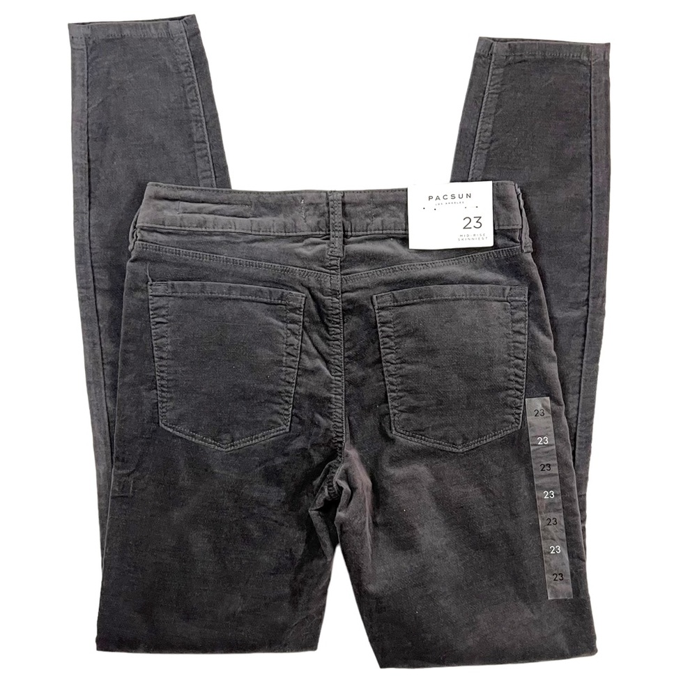 Pacsun NWT Size 23 Mid Rise Skinniest Velveteen/ Velour Gray Jeans - Picture 5 of 9